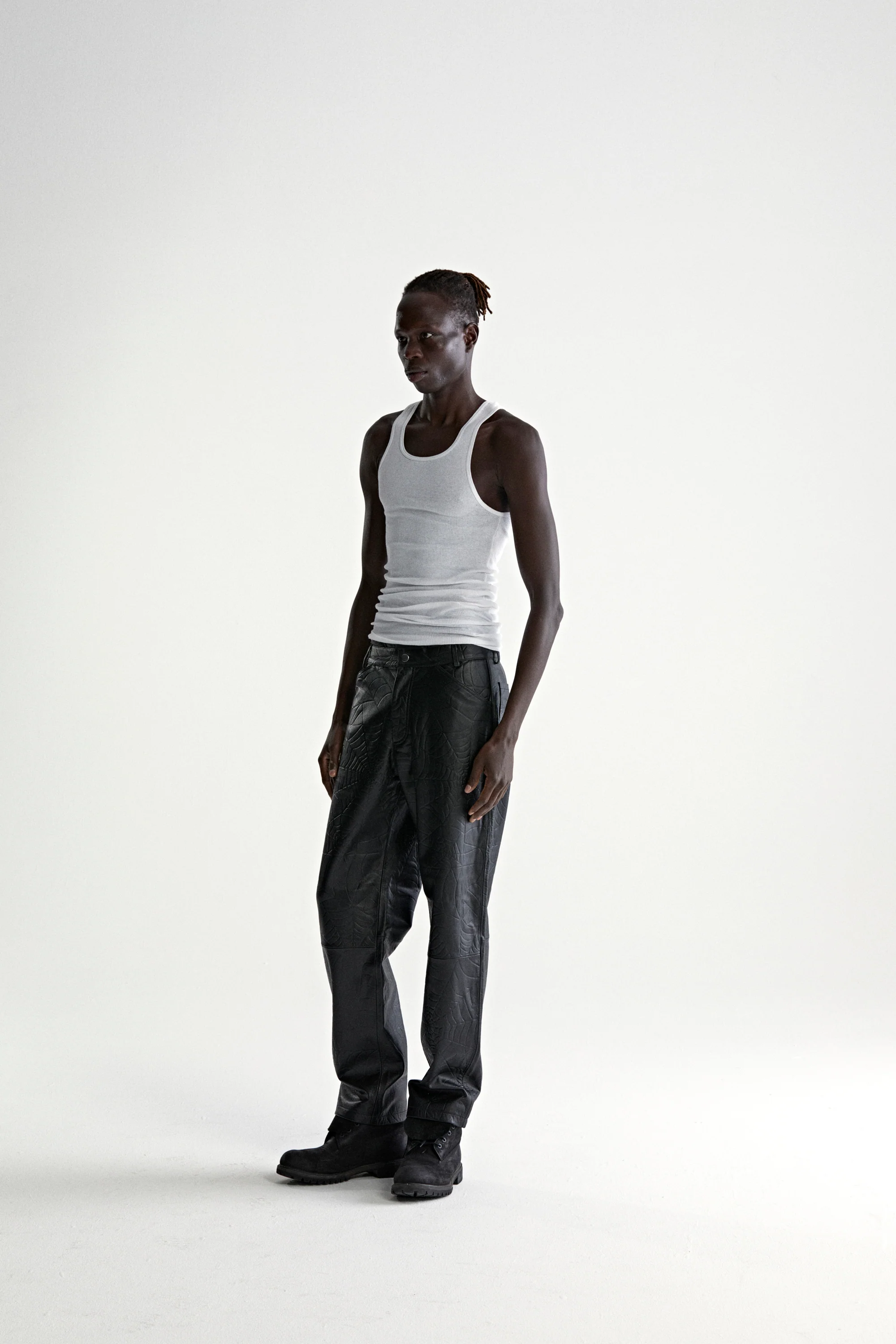 DEBOSSED WEB LEATHER PANT - Image 6