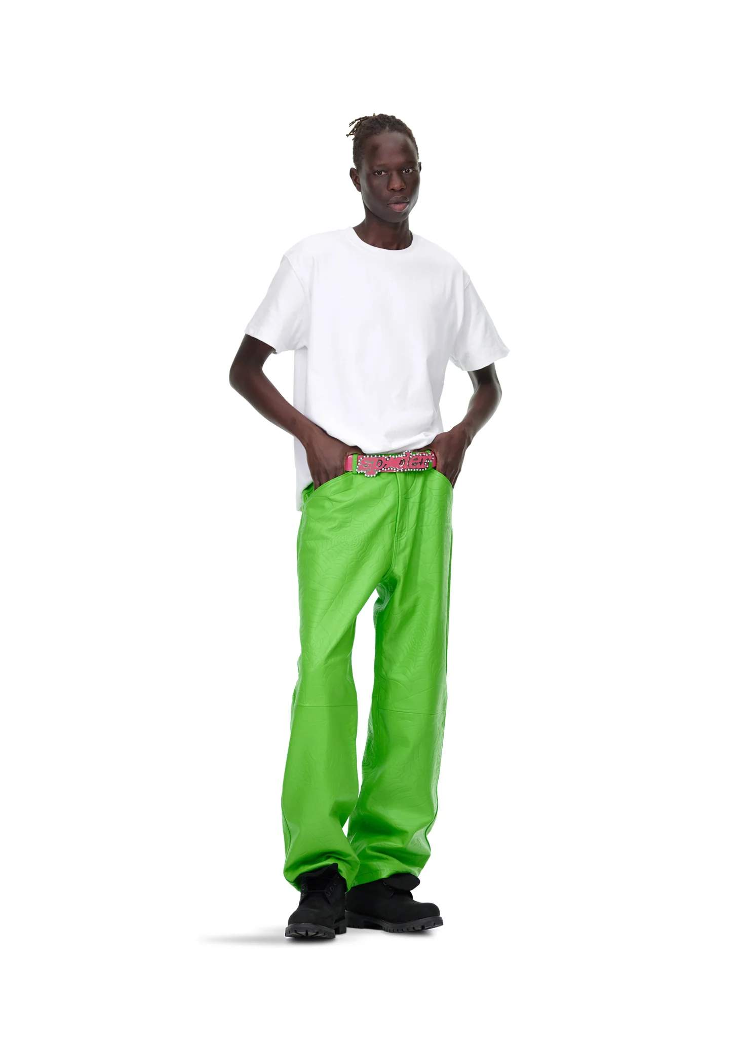 DEBOSSED WEB LEATHER PANT - Image 10