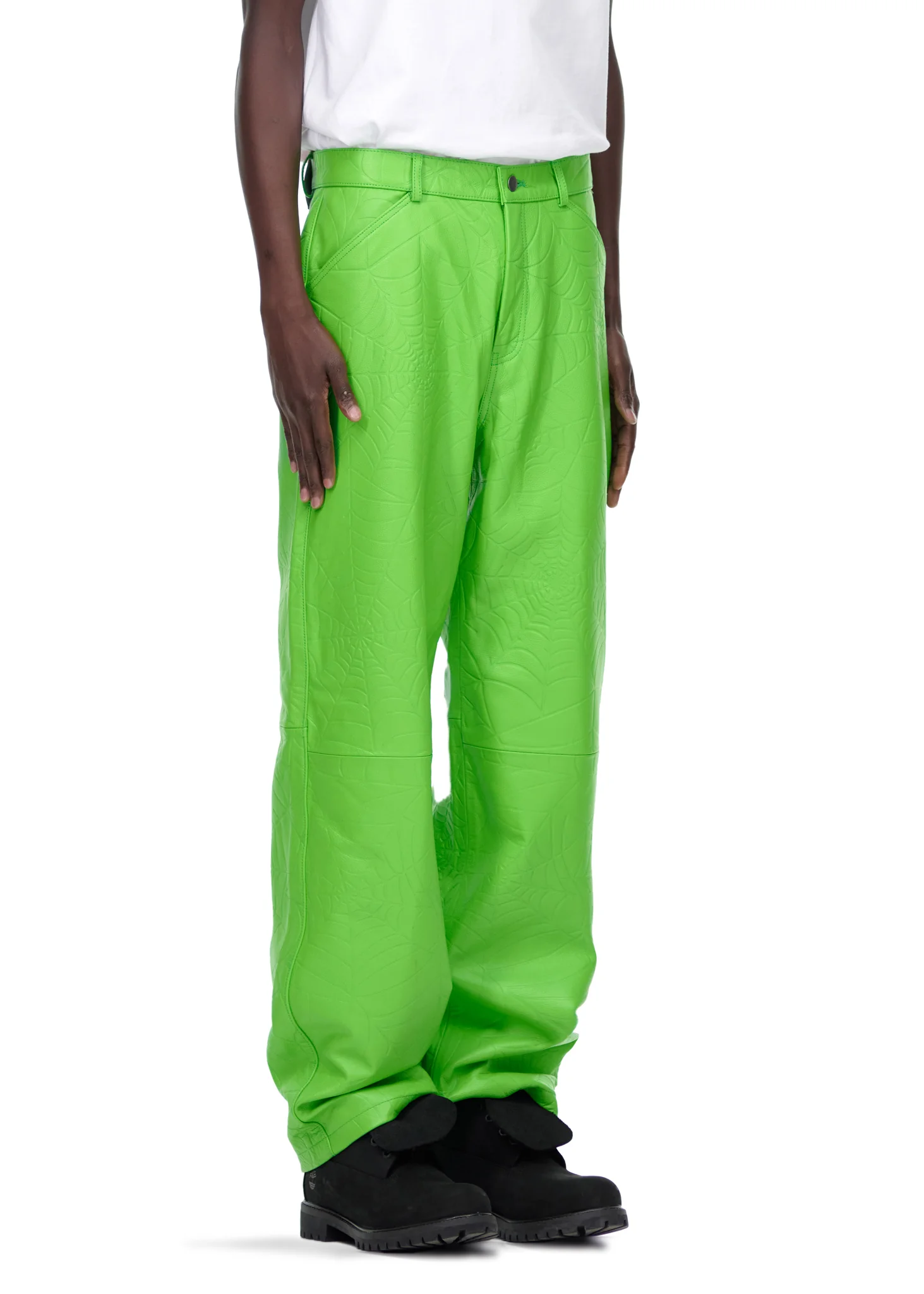 DEBOSSED WEB LEATHER PANT - Image 6
