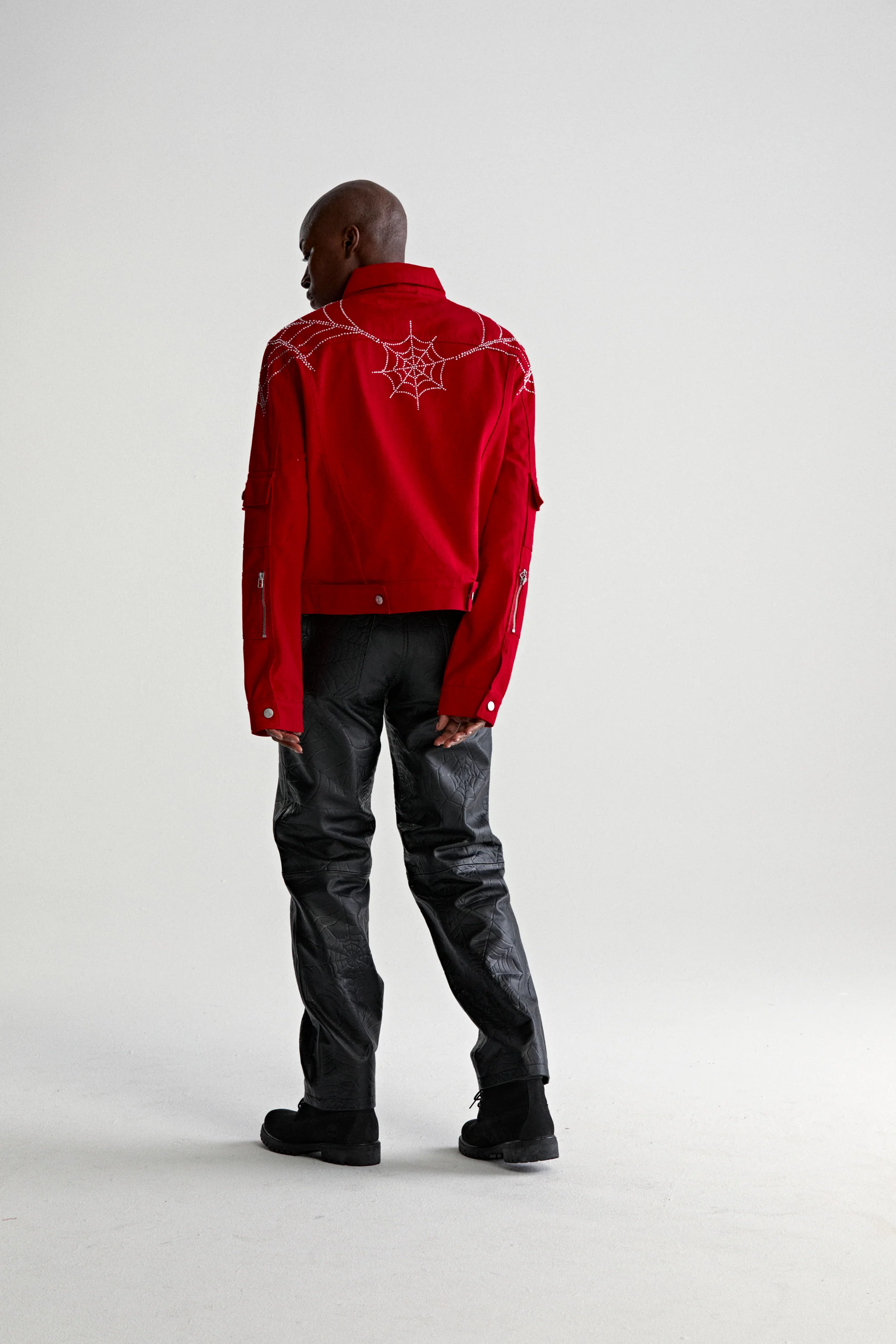 WEB DENIM CROPPED TRUCKER JACKET - Image 13