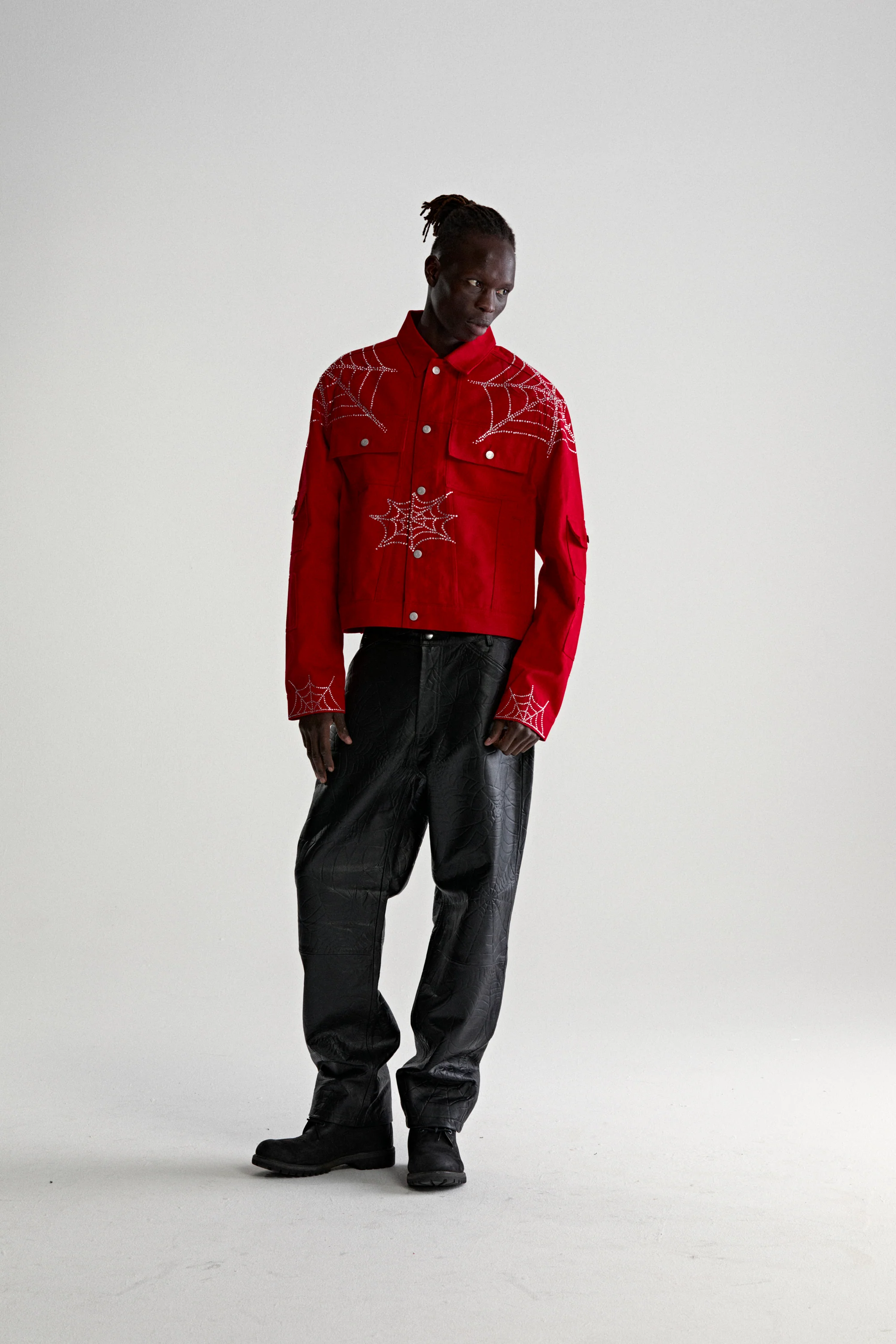 WEB DENIM CROPPED TRUCKER JACKET - Image 6
