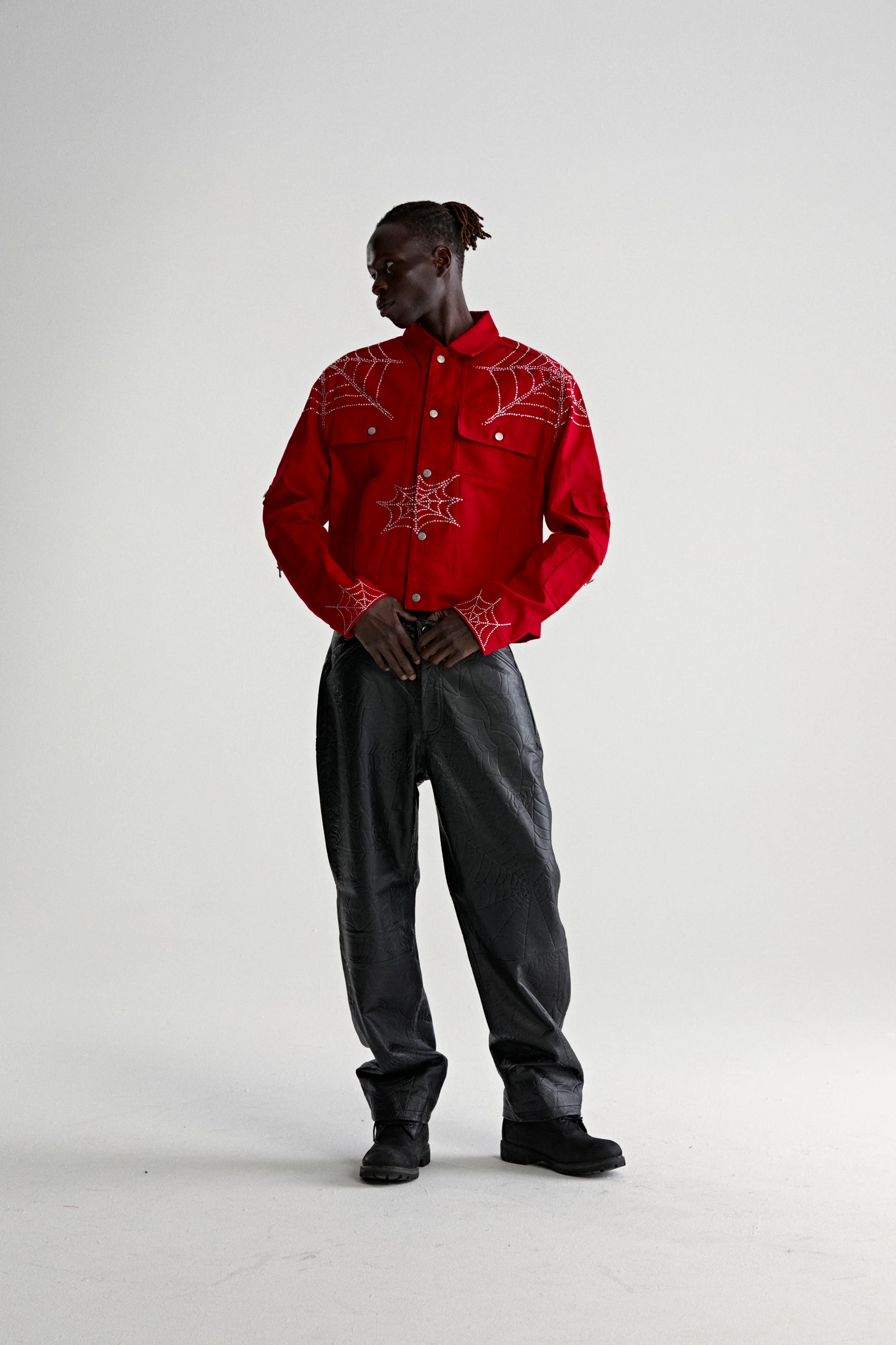 WEB DENIM CROPPED TRUCKER JACKET - Image 8