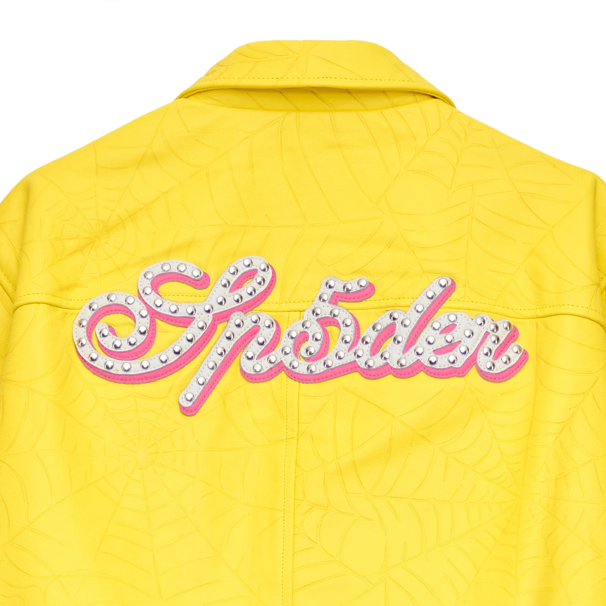 DEBOSSED WEB LEATHER JACKET - Image 3