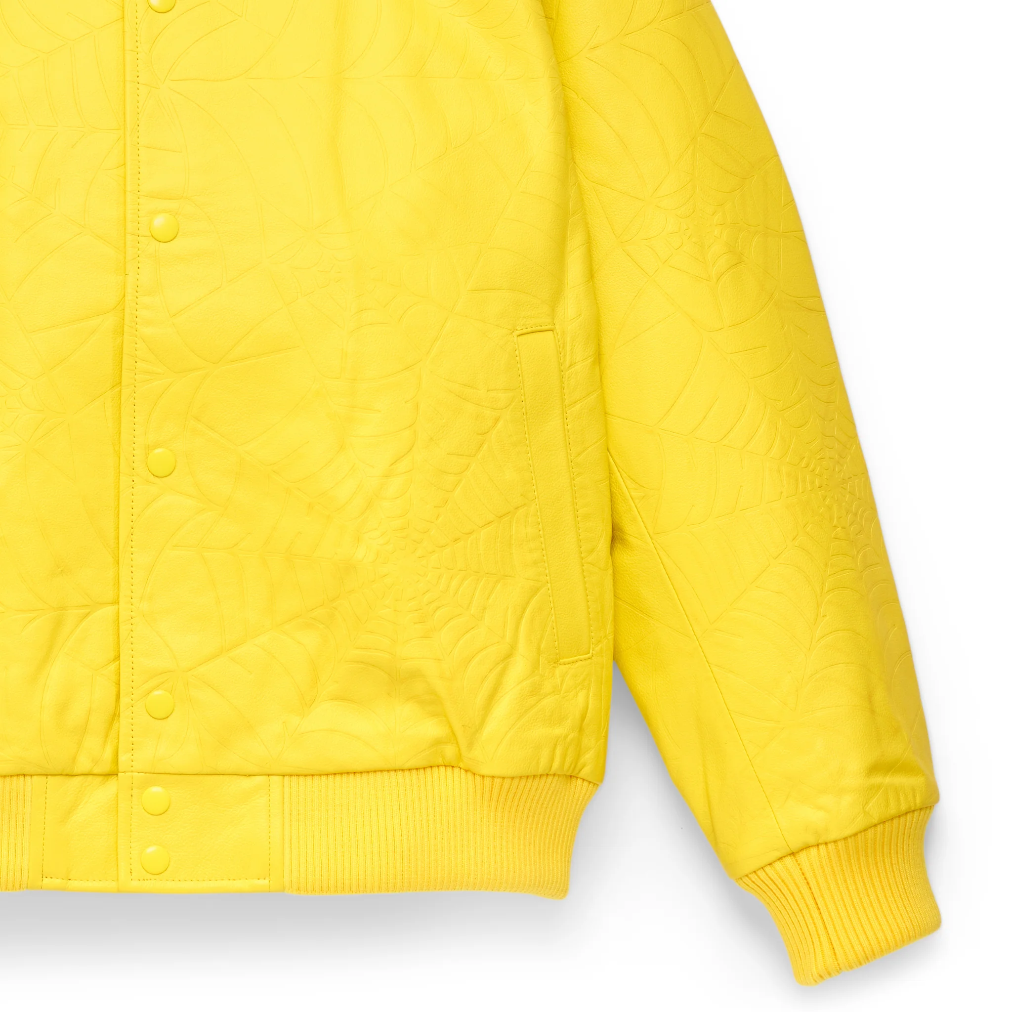 DEBOSSED WEB LEATHER JACKET - Image 4