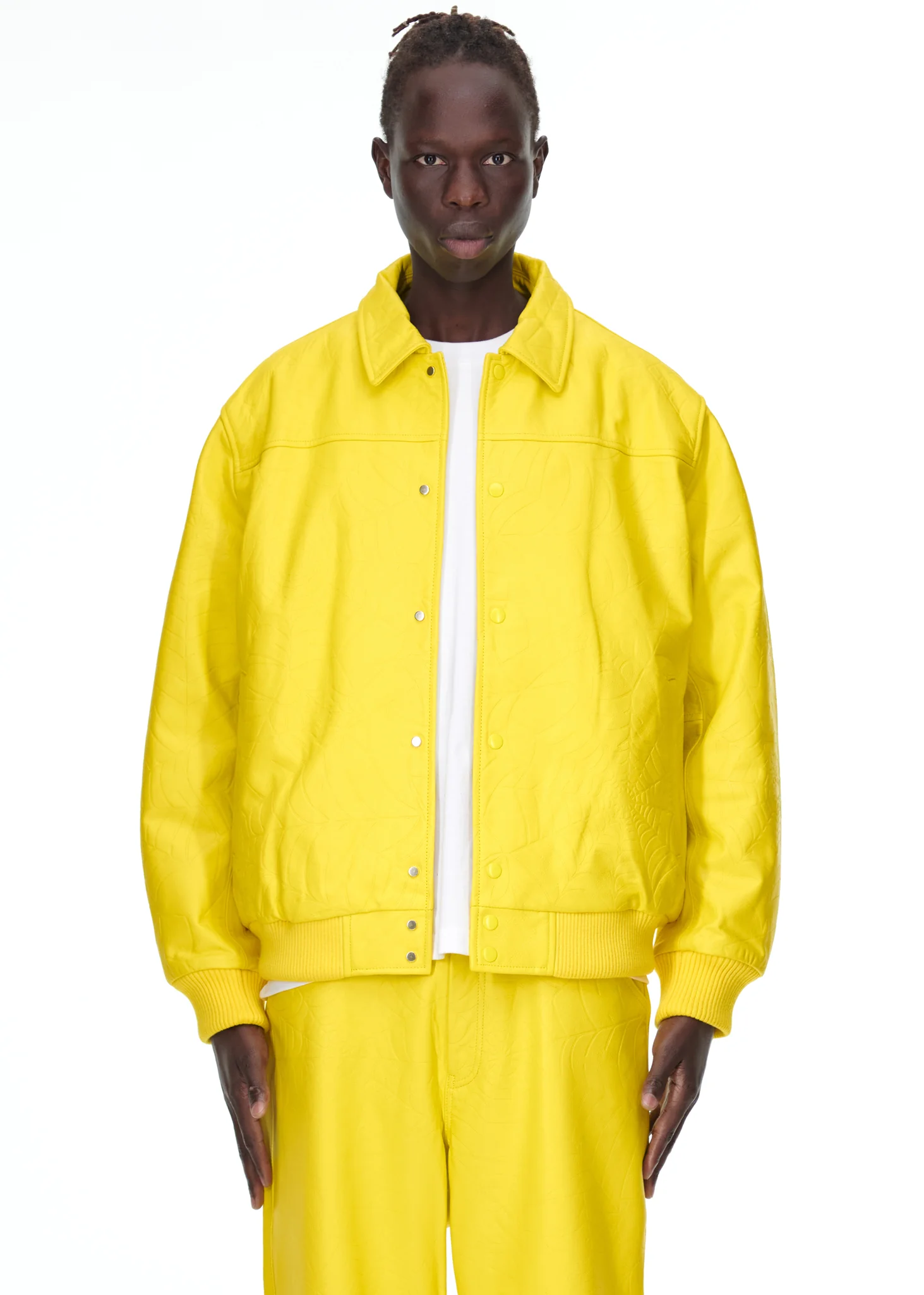 DEBOSSED WEB LEATHER JACKET - Image 5