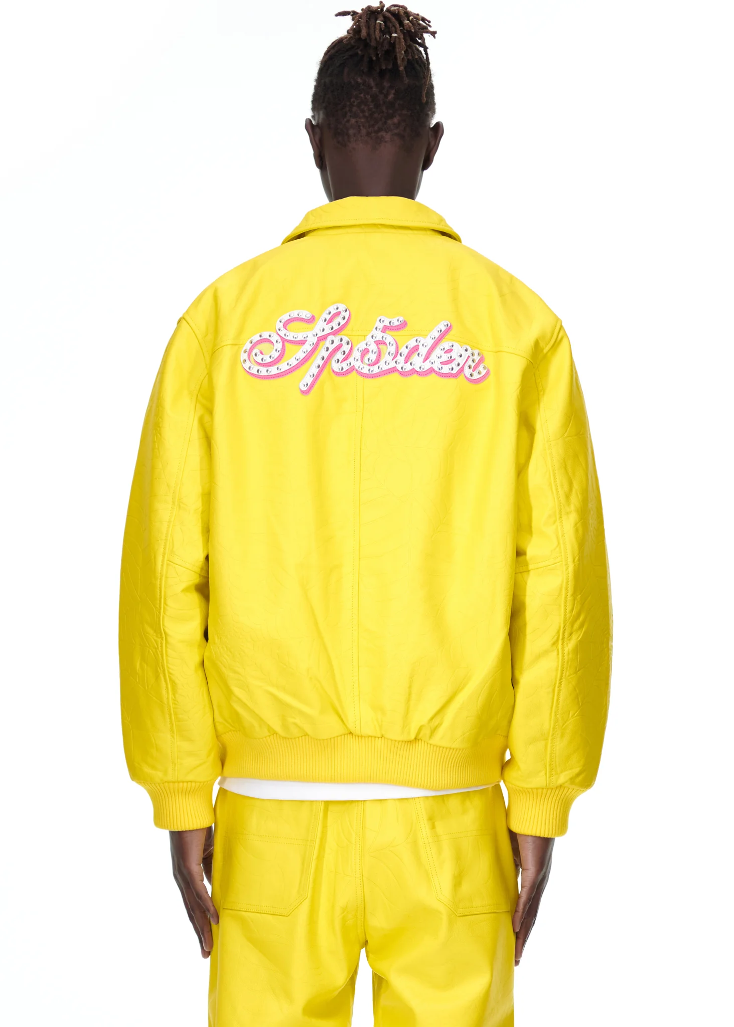 DEBOSSED WEB LEATHER JACKET - Image 6