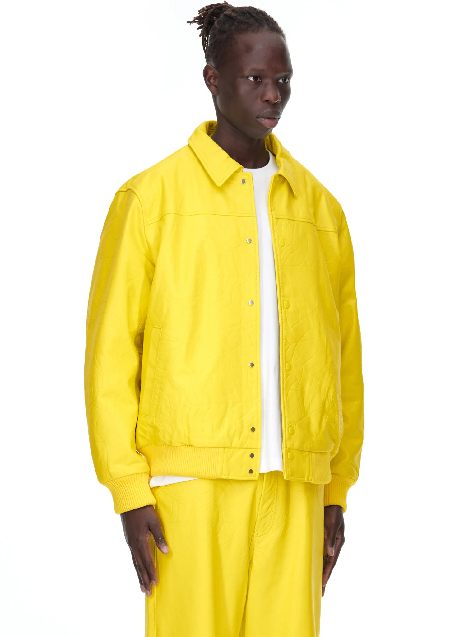 DEBOSSED WEB LEATHER JACKET - Image 7