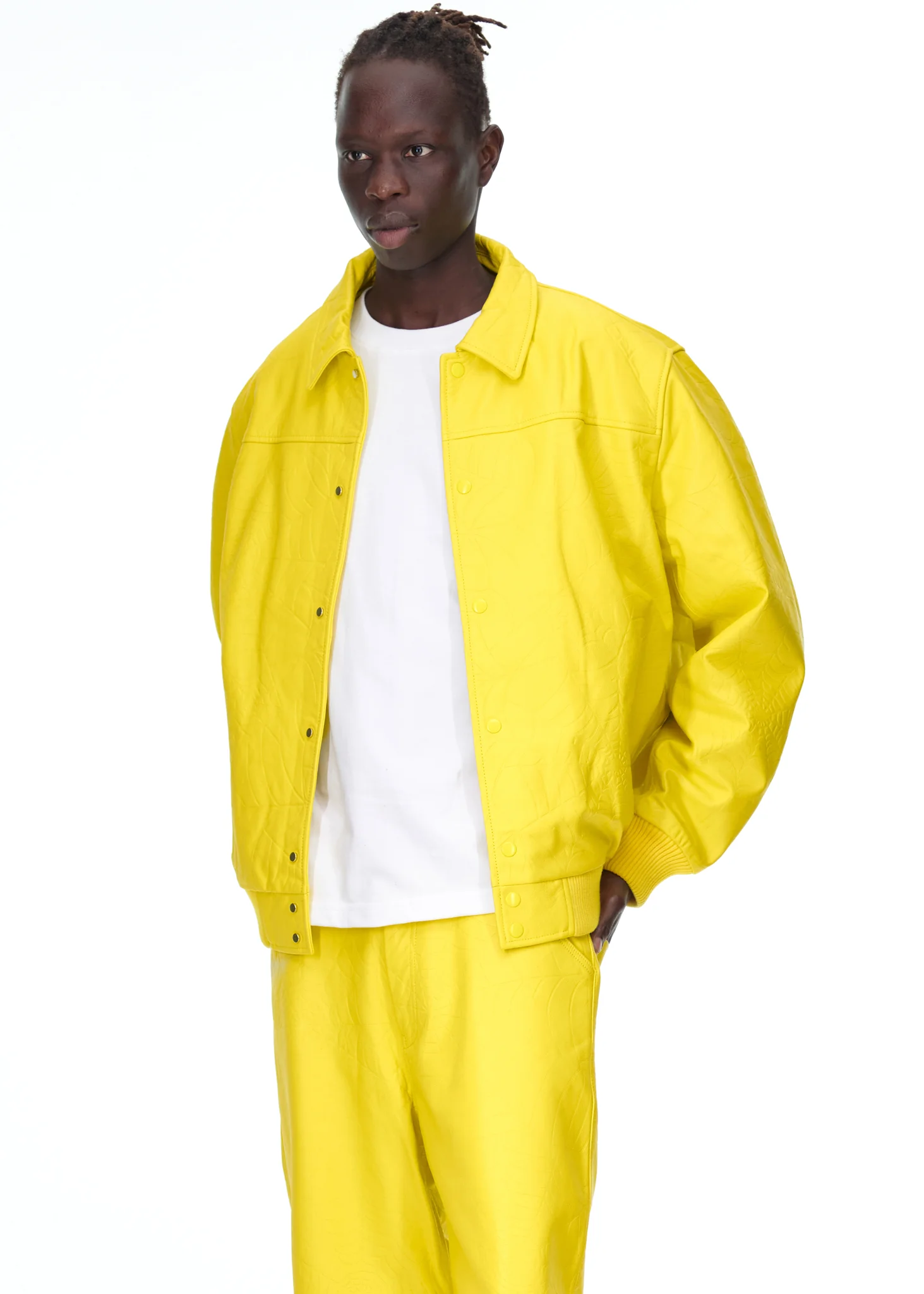 DEBOSSED WEB LEATHER JACKET - Image 8